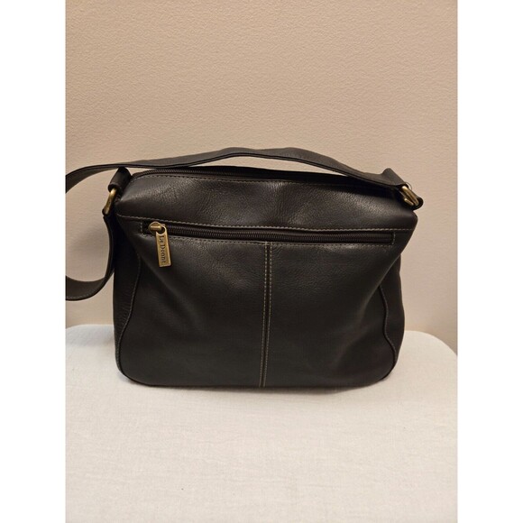 Le Donne Leather Collection Dark Brown Soft Leather Medium Size Shoulder Bag - Picture 5 of 13